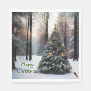 Merry Christmas Tree Napkin