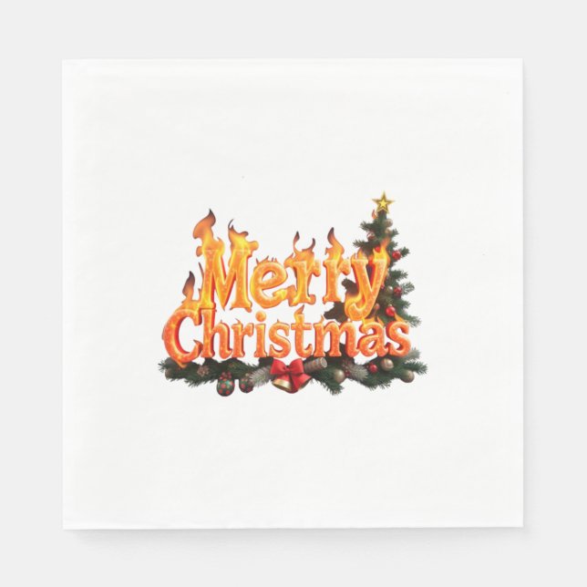 Merry Christmas Tree Napkin (Front)