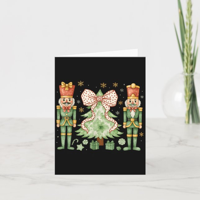 Merry Christmas Tree Nutcracker Ballet Dance Women Card (Front)