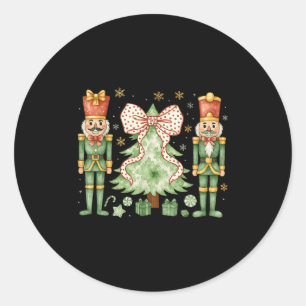 Merry Christmas Tree Nutcracker Ballet Dance Women Classic Round Sticker