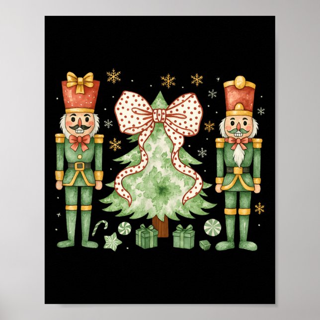 Merry Christmas Tree Nutcracker Ballet Dance Women Poster (Front)