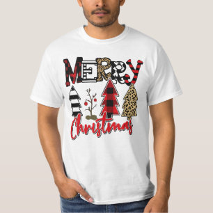 Merry Christmas Tree Patchwork T-Shirt