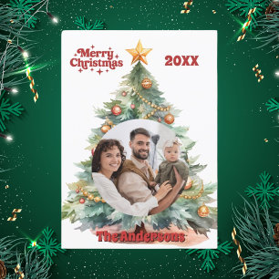 Merry Christmas tree photo card