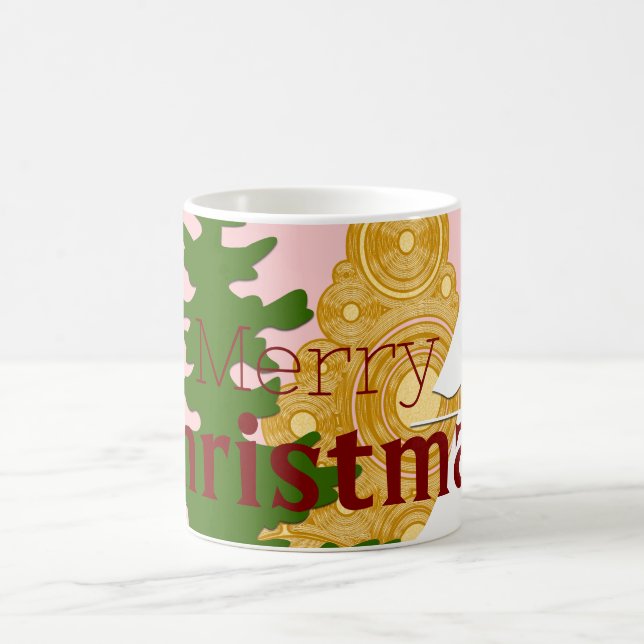 Merry Christmas tree pink Coffee Mug (Center)