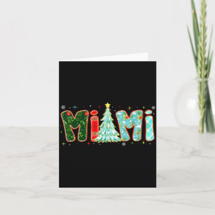 Merry Christmas Tree Plaid Mimi Aesthetic Mom Mama Card