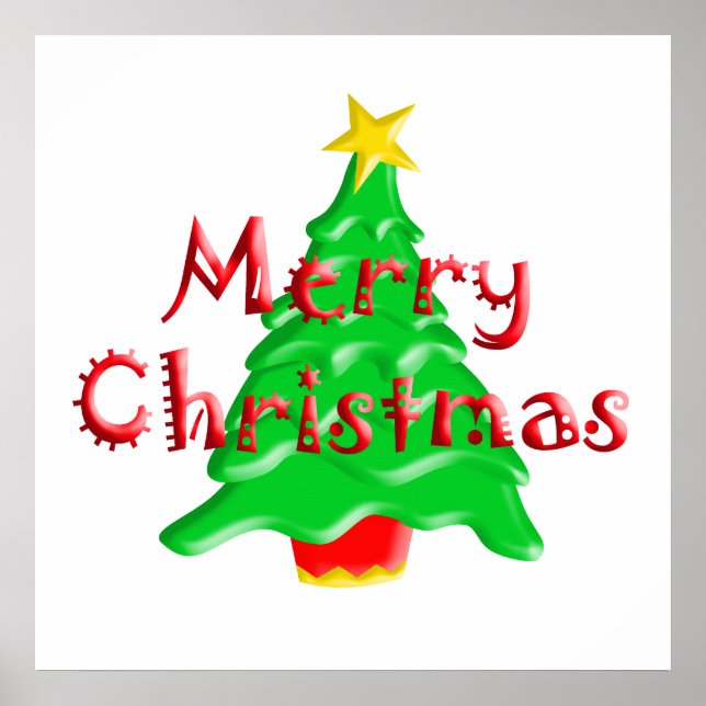 Merry Christmas Tree Poster (Front)