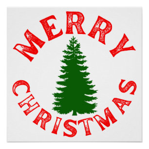 MERRY CHRISTMAS TREE POSTER