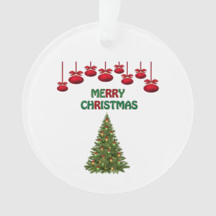 Merry Christmas Tree Presents Festive Holiday Ornament