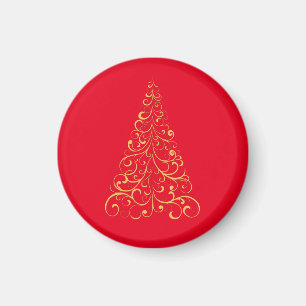 Merry christmas tree- red magnet