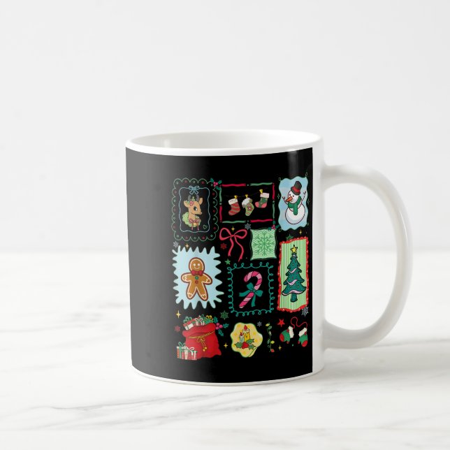 Merry Christmas Tree Santa Gingerbread Coquette Bo Coffee Mug (Right)