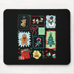 Merry Christmas Tree Santa Gingerbread Coquette Bo Mouse Mat