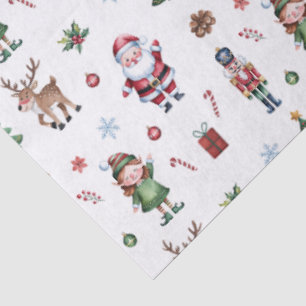 Merry Christmas tree Santa Reindeer Nutcracker    Tissue Paper