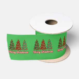 Merry Christmas Tree Satin Ribbon