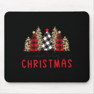 Merry Christmas Tree Shirts Funny Leopard Plaid Pr Mouse Mat