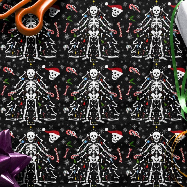 Merry Christmas Tree Skeleton Pattern Tissue Paper (Creator Uploaded)
