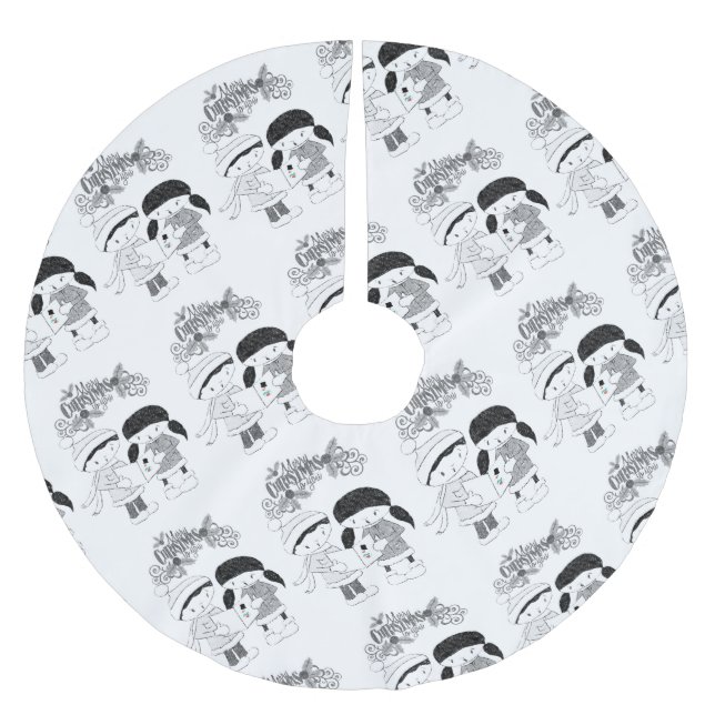 Merry Christmas Tree Skirt  (Front)