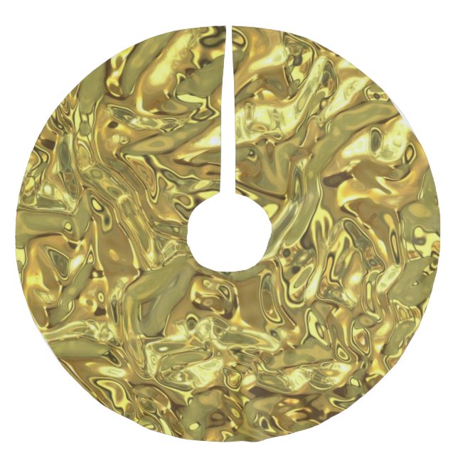 Merry Christmas Tree Skirt Gold (Front)