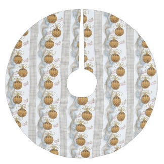 Merry Christmas Tree Skirt Gold Christmas Ornament
