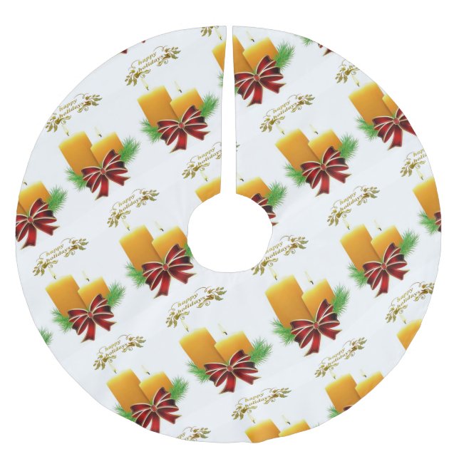 Merry Christmas Tree Skirt Happy Holidays  (Front)