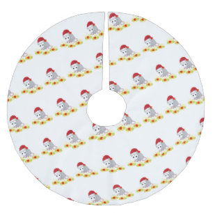Merry Christmas Tree Skirt Opossum