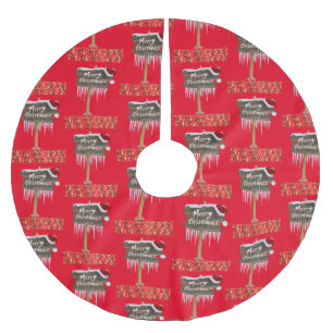 Merry Christmas Tree Skirt Red