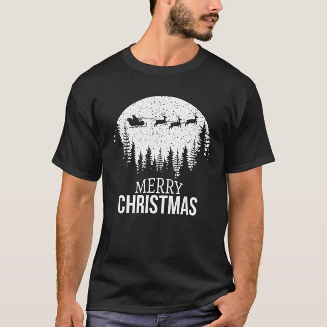 Merry Christmas Tree Snow For Men Women T Shirt (Front)