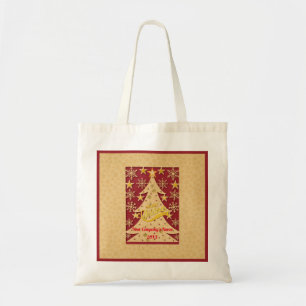 Merry Christmas Tree, Snowflake & Star Silhouettes Tote Bag