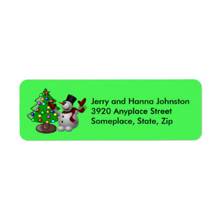 Merry Christmas Tree & Snowman Address Labels