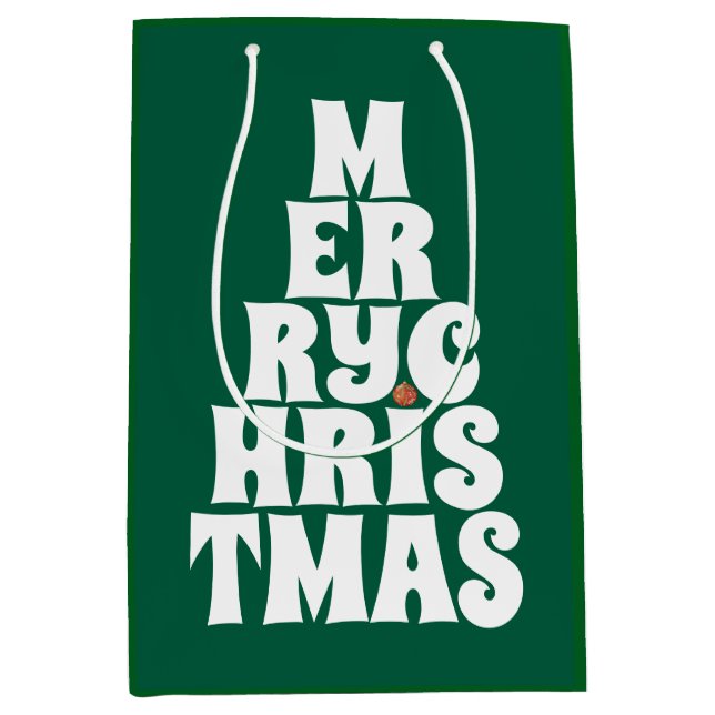Merry Christmas Tree Style For Fun Medium Gift Bag (Front)
