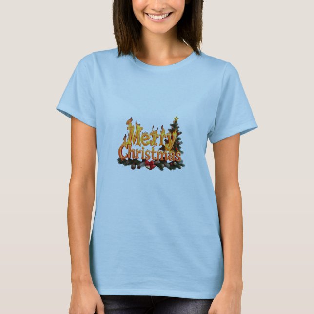 Merry Christmas Tree T-Shirt (Front)