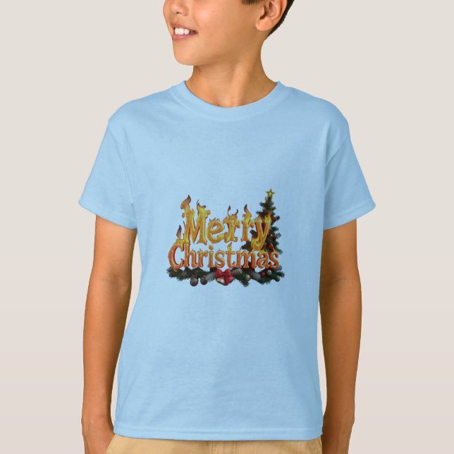 Merry Christmas Tree T-Shirt (Front)