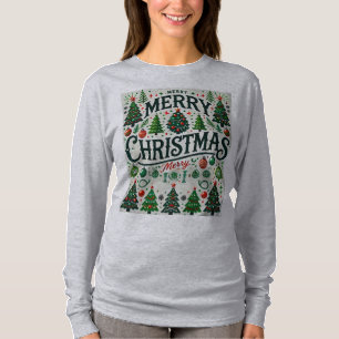 Merry Christmas Tree T-Shirt Design 