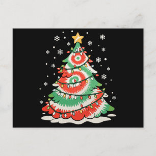 Merry Christmas Tree Tie Dye Xmas Retro Vibes Holiday Postcard
