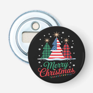 Merry Christmas Tree US Flag Santa Essential Bottle Opener