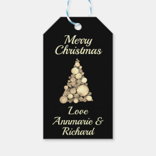 Merry Christmas Tree with Name Gift Tags