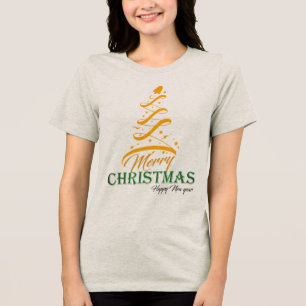 Merry Christmas Tree Women’s Tri-Blend T-Shirt 🎄 Shirt