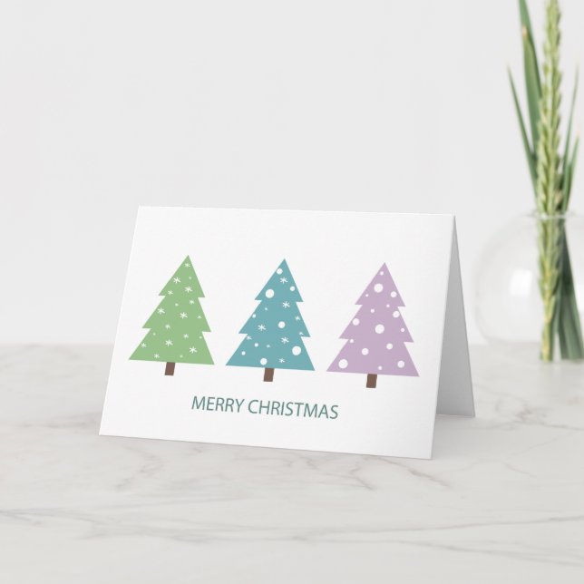 Merry Christmas Trees Card (Front)