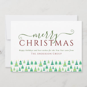Merry Christmas Trees Corporate Business Holiday Card