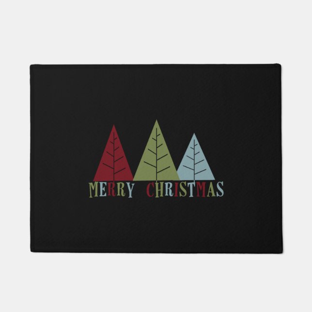 Merry Christmas Trees Doormat (Front)