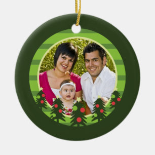 Merry Christmas Trees Photo Ornament