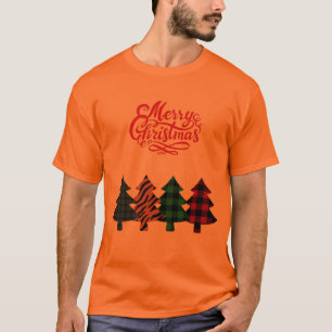 merry christmas trees plaid Two-Tone coffee mug Cl T-Shirt