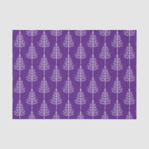 Merry Christmas, trees, polka dots purple holiday Tissue Paper