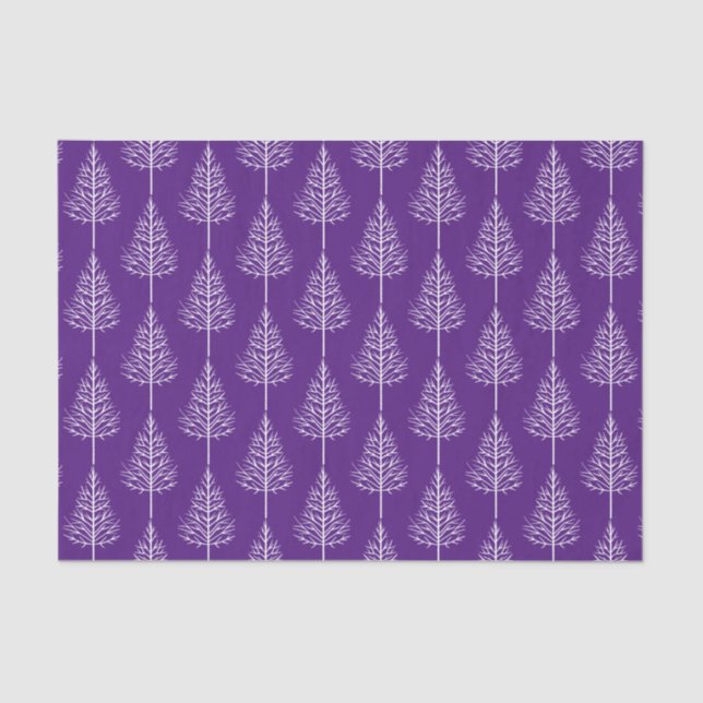 Merry Christmas, trees, polka dots purple holiday Tissue Paper (Front)