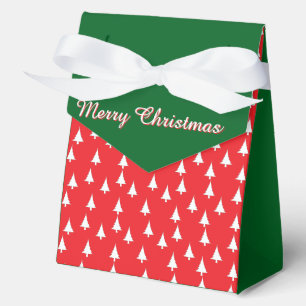 Merry Christmas Trees Red + Green Favour Box