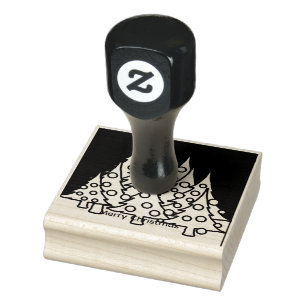 Merry Christmas Trees  Rubber Stamp