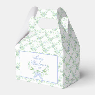 Merry Christmas Trellis and Swag with Blue Bow Favour Box