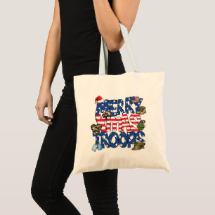 Merry Christmas Troops Tote Bag