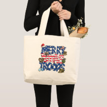 Merry Christmas Troops Tote Bag