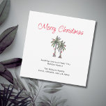 Merry Christmas Tropical Palm Trees Beach  Holiday Card<br><div class="desc">Tropical Merry Christmas greeting card,  with a palm trees illustration and customisable typography. A festive way send destination holiday wishes to friends and family from the beach.</div>