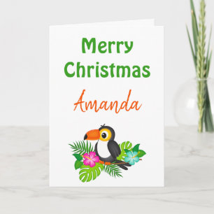 Merry Christmas Tropical Toucan Card